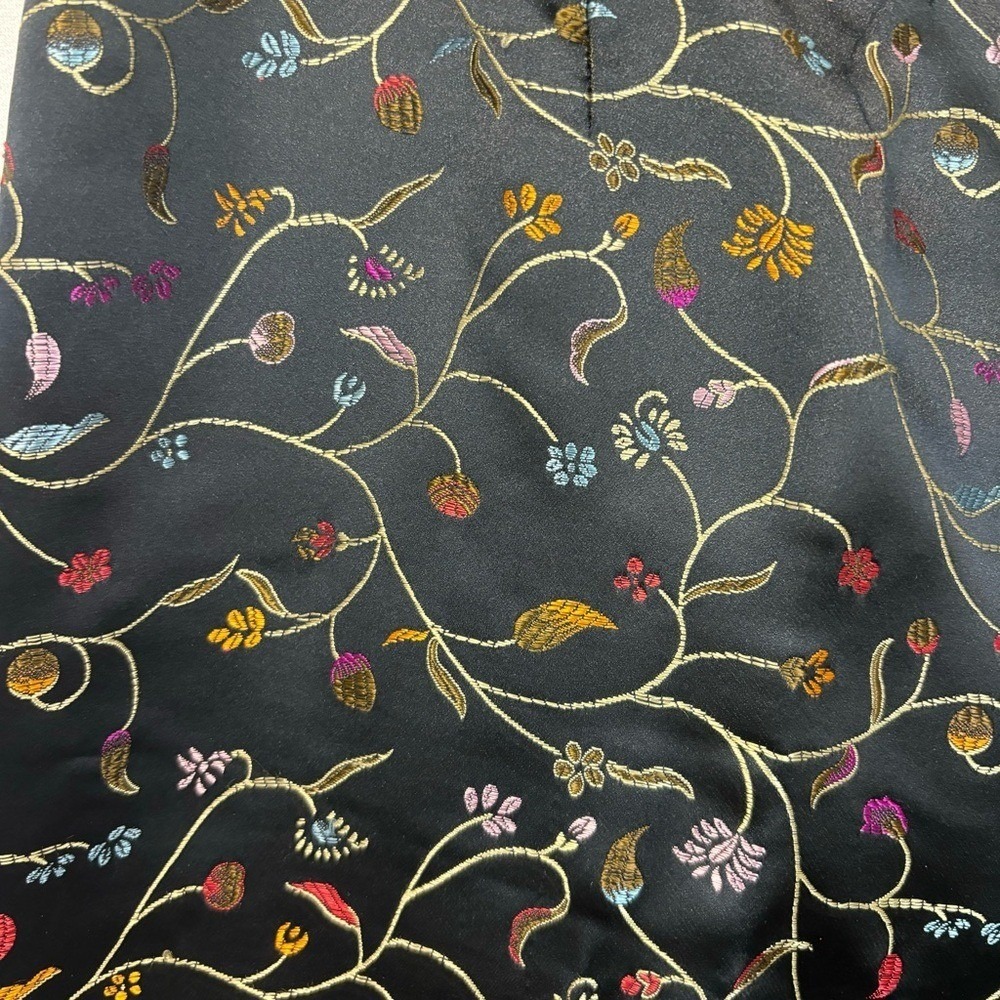 TAO Black Floral Embroidered Vintage Women's Pants, Size 12 - Picture 2 of 7